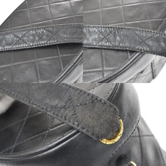 CHANEL CC Logo Matelasse Tassel Shoulder Vanity Bag Leather Black Italy 95KB241 - Picture 10 of 16